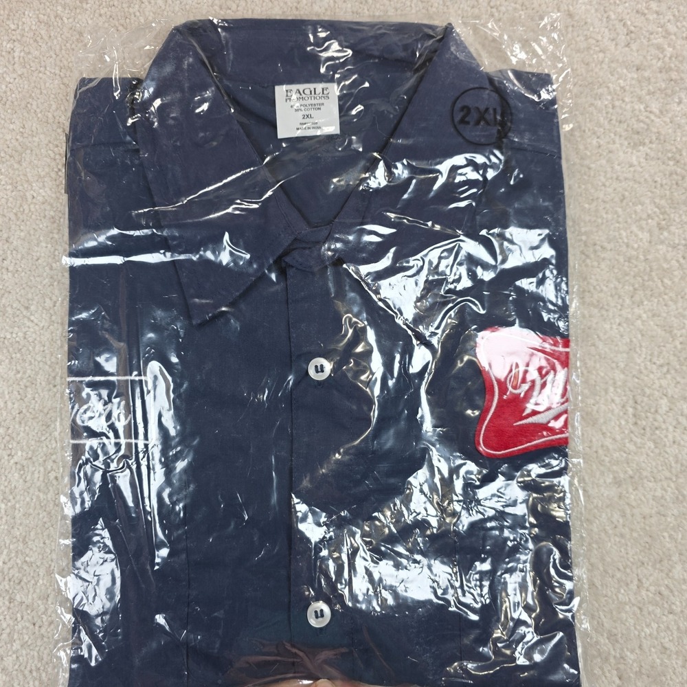 Eagle Promotions Work Shirt Mens 2XL Blue Milwaukee Brewers MLB Chest Pocket NWB - Picture 5 of 5